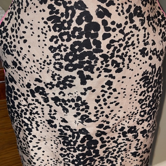 J Crew Linen Leopard Print Pencil Skirt With Pink Trim - Picture 3 of 7